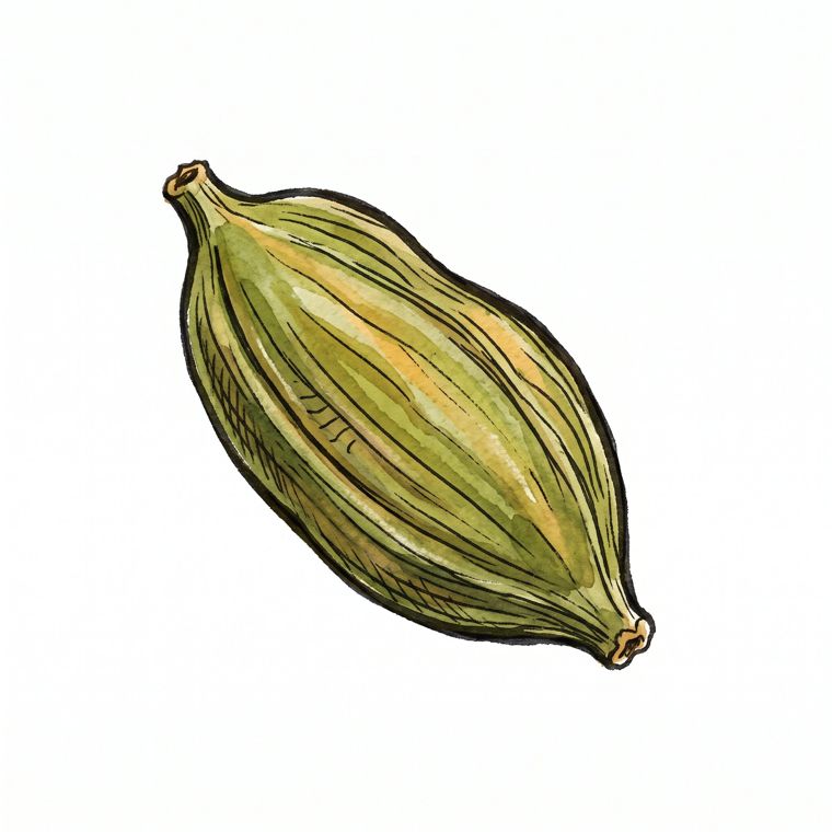 Watercolour cardamom illustration
