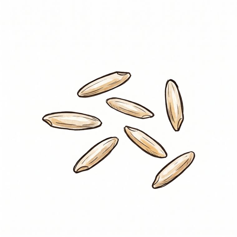 Watercolour rice grains illustration